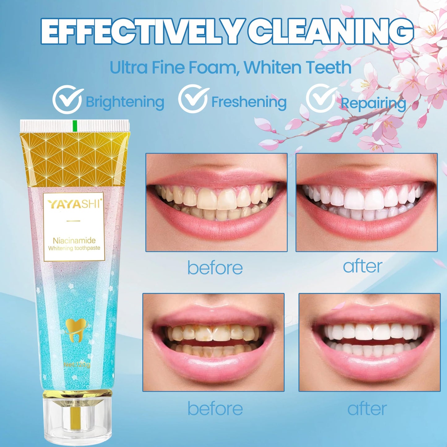 Niacinamide Whitening Toothpaste | YAYASHI Intensive Whitening & Gum Health