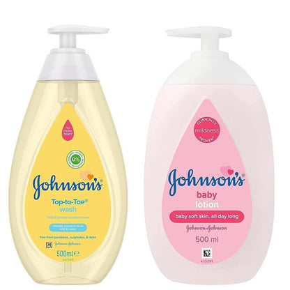 YDF Johnson's Head-to-Toe Baby Wash & Shampoo + Pink Lotion 500ml