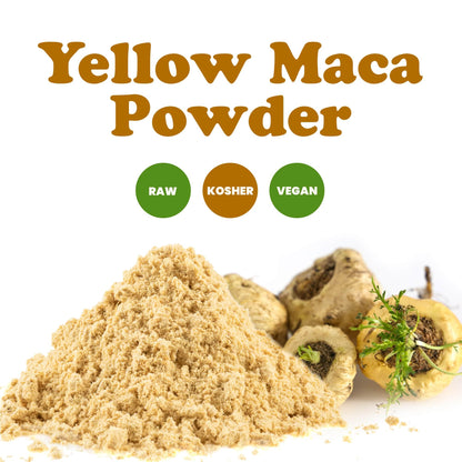 Yellow Maca Powder - Raw Ground Maca Root, 1 lb | Vegan, Kosher, Keto, Non-Gelatinized