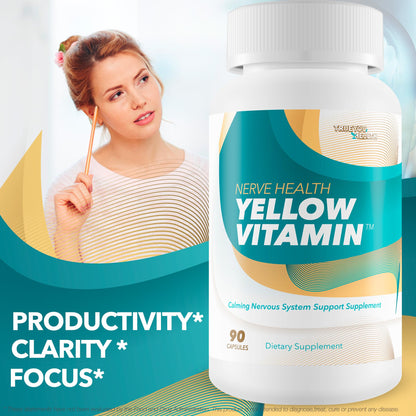 Yellow Vitamin for Nerves – Nerve Support with B Complex & Lion's Mane