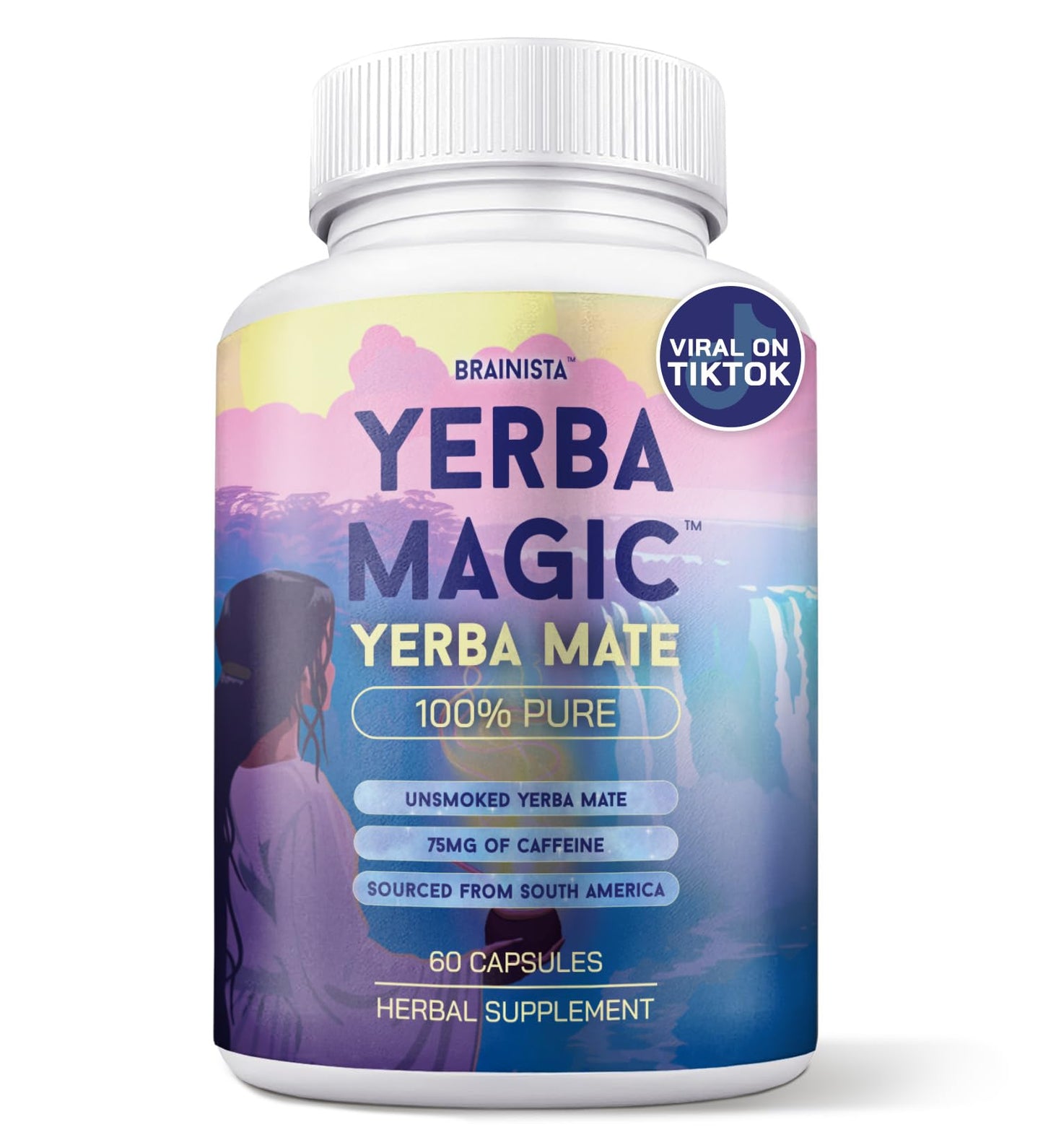 Yerba Magic 100% Yerba Mate Capsules – Clean Energy, Focus, Gut Health | 60 Servings