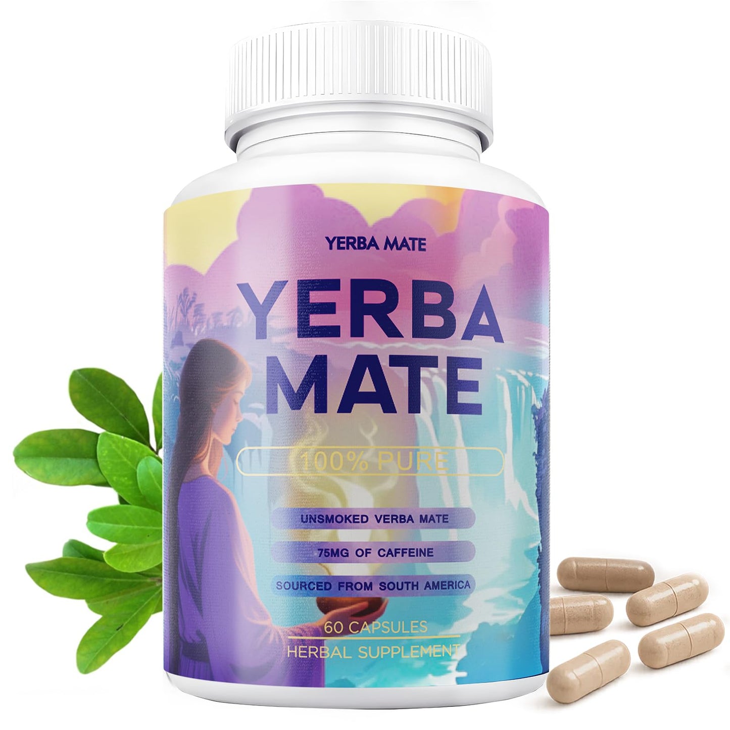 Yerba Mate Capsules 75mg – Natural Energy & Focus (60 Servings)