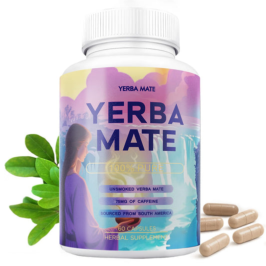 Yerba Mate Capsules 75mg – Natural Energy & Focus (60 Servings) BritishVita | Premium UK Vitamins & Wellness Supplements