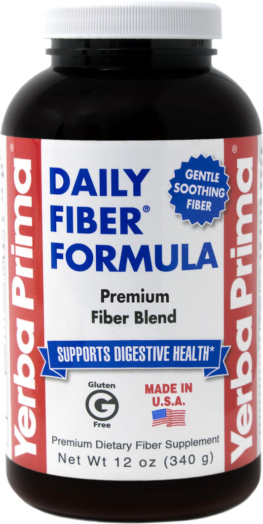 Yerba Prima Daily Fiber Powder - 12 oz | Digestive Support, Vegan BritishVita | Premium UK Vitamins & Wellness Supplements