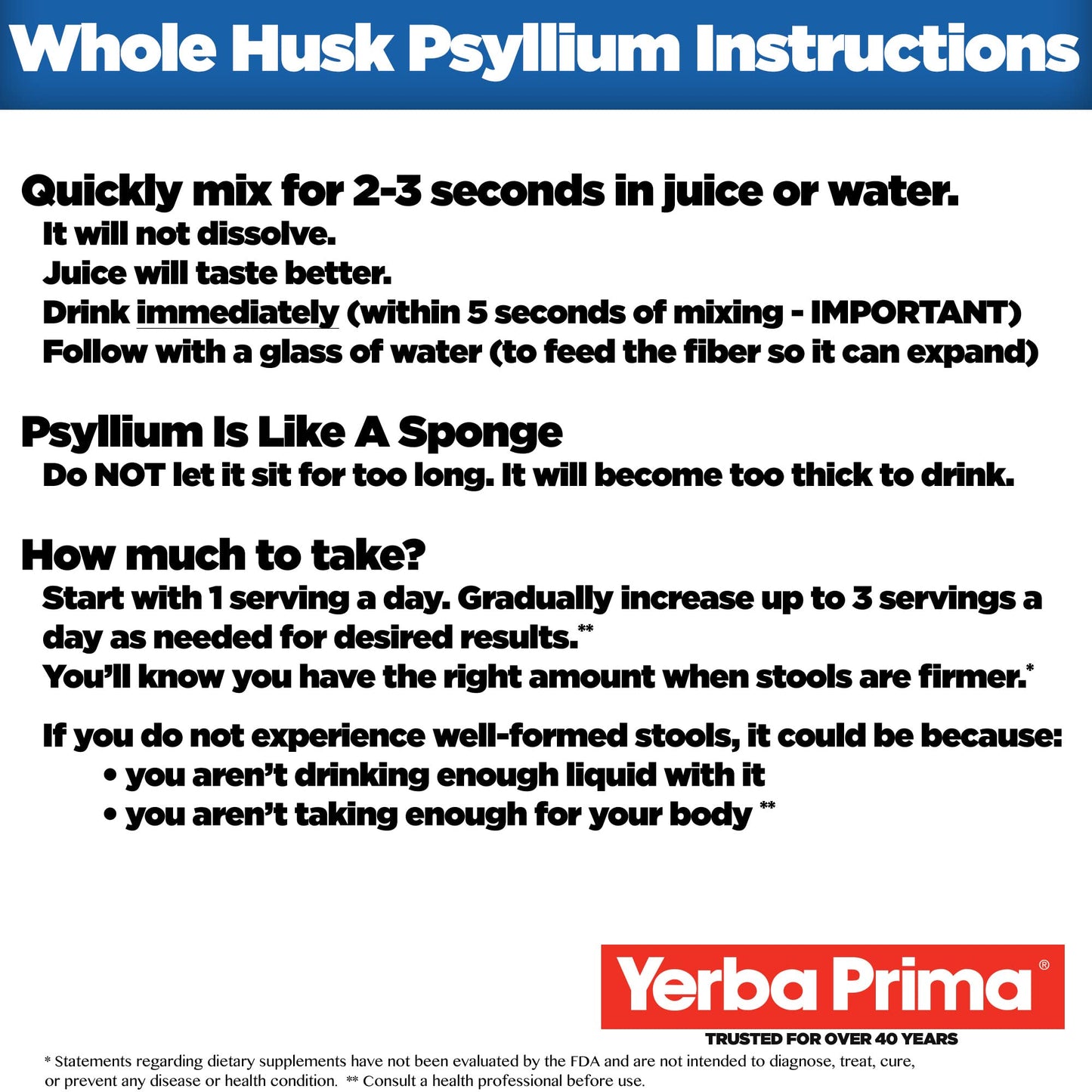 Yerba Prima Psyllium Husk 12 oz (Pack of 2) – Colon Cleanser Fiber Supplement for Gut Health | Non-GMO, Gluten Free, Vegan