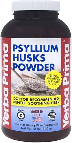 Yerba Prima Psyllium Husk Powder 12 oz – Natural Fiber Supplement for Gut Health