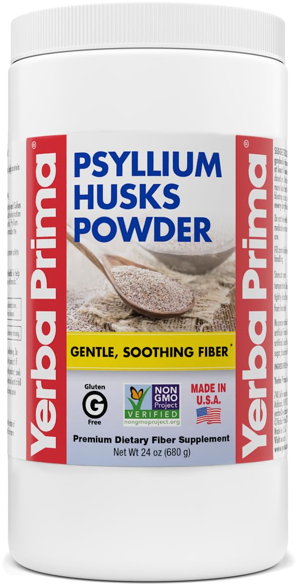 Yerba Prima Psyllium Husk Powder 24oz - Fine Ground, Unflavored, Sugar Free