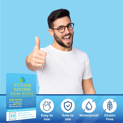 YETAIM Recovery Patches for Women & Men – 48-Pack Energy Boost & Fast Recovery | Day & Night Party Support