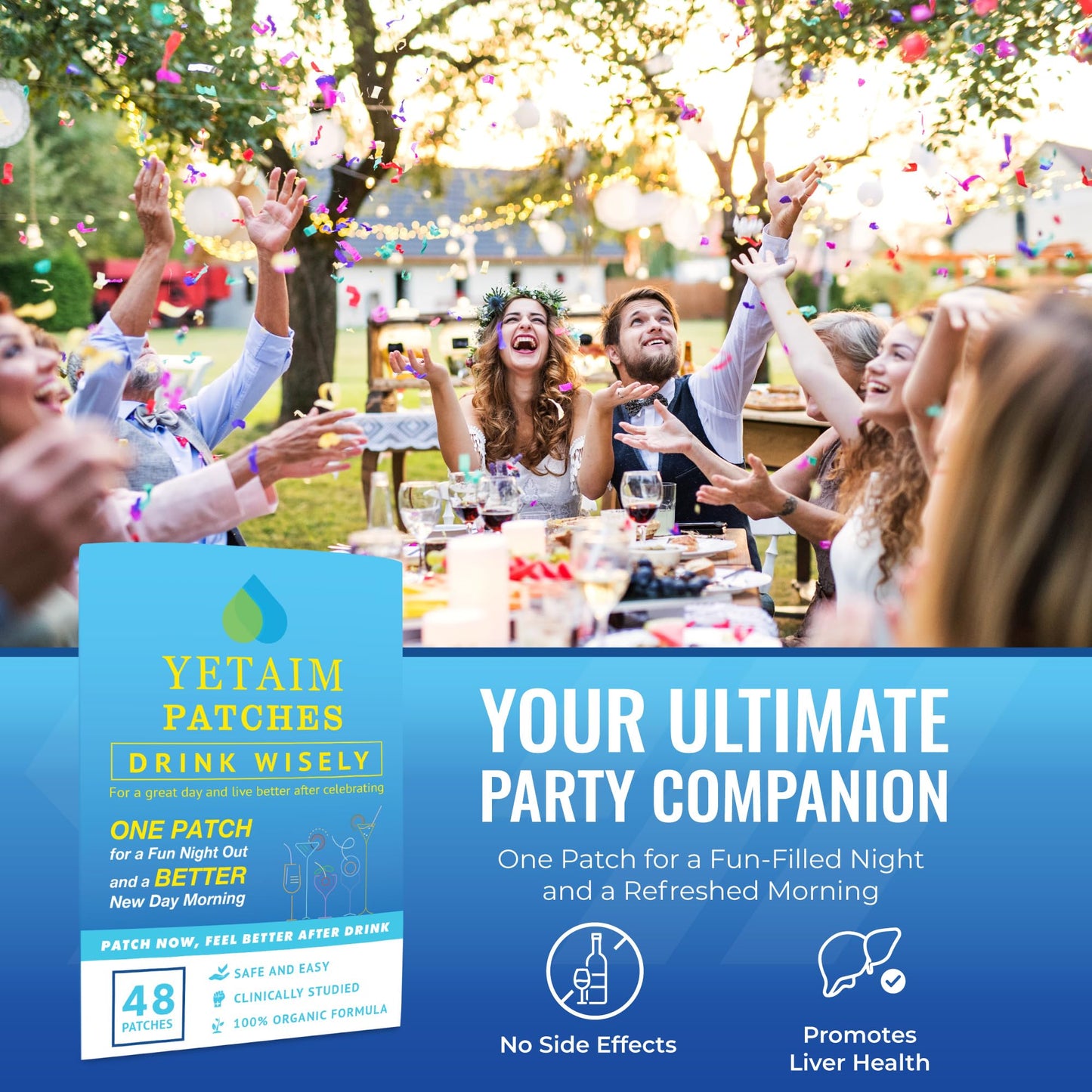 YETAIM Recovery Patches for Women & Men – 48-Pack Energy Boost & Fast Recovery | Day & Night Party Support