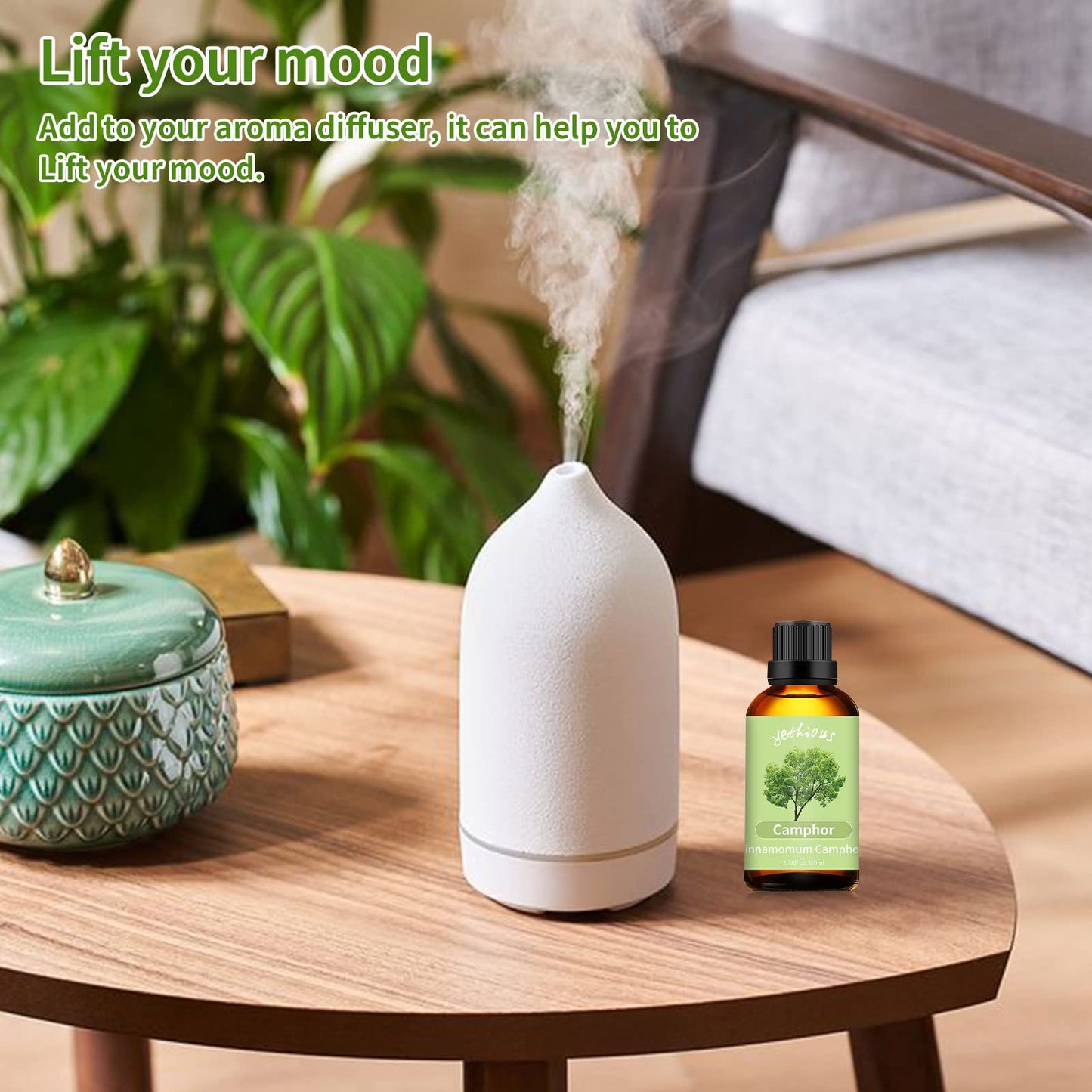 yethious Camphor Essential Oil 100ML – Diffuser, Aromatherapy, Massage & DIY Fragrance