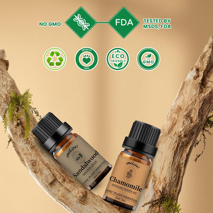 yethious Chamomile & Sandalwood Essential Oil Set – 100% Pure Organic, 2x10ml for Diffuser & Aromatherapy