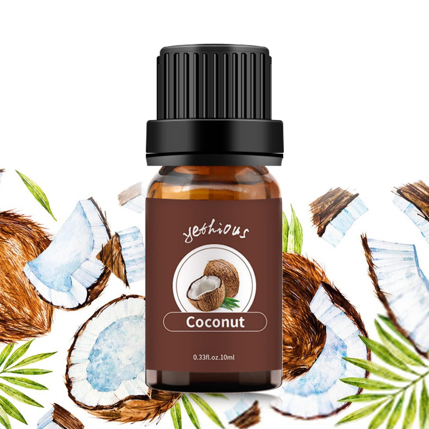 Yethious Coconut Essential Oil 10ml for Diffuser, Hair, Skin & Massage | Pure Organic Coconut Oil