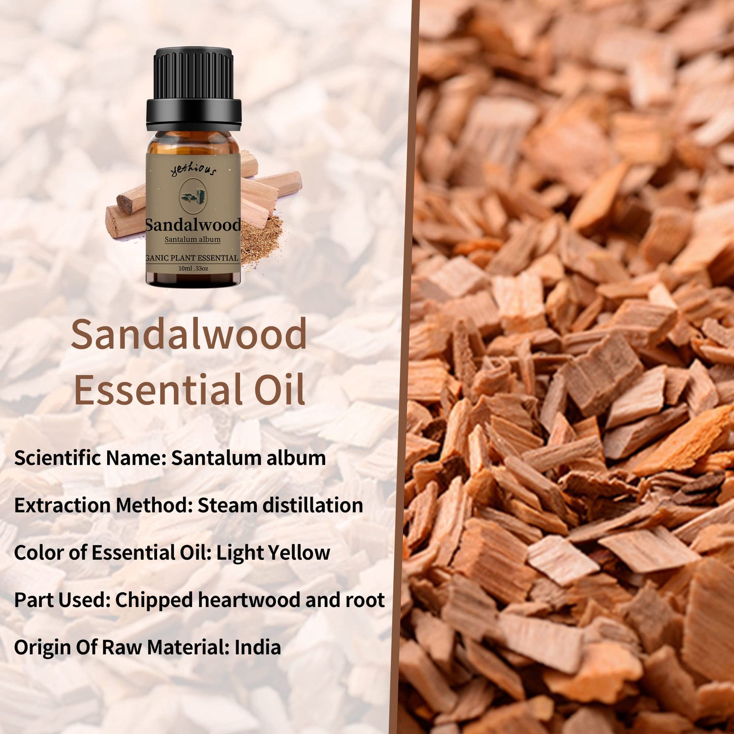 Yethious Jasmine Sandalwood Essential Oil Set – 100% Pure & Organic