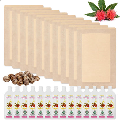 YEXIAOBOY Castor Oil Pack Wrap 11.02 x 6.29 in – Large Self-Adhesive, Organic, USDA Certified