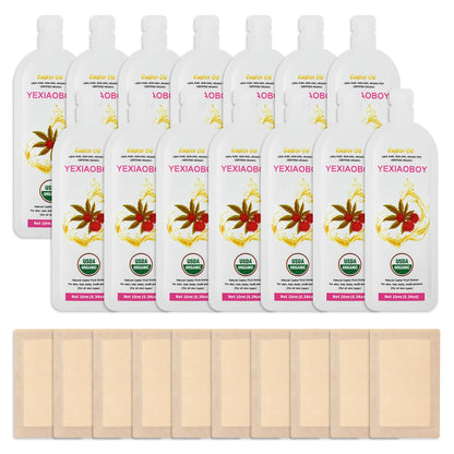YEXIAOBOY Castor Oil Pack Wrap 11.02 x 6.29 in – Large Self-Adhesive, Organic, USDA Certified