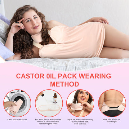YEXIAOBOY Castor Oil Pack Kit – 2oz Organic Cold-Pressed Castor Oil Gift Box
