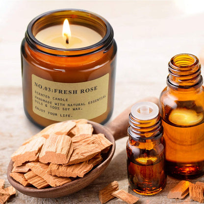 YFYTRE 4 Pack Scented Soy Candles – Amber Jar Gift Set