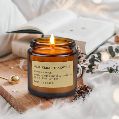 YFYTRE 4 Pack Scented Soy Candles – Amber Jar Gift Set
