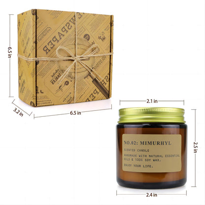 YFYTRE 4 Pack Scented Soy Candles – Amber Jar Gift Set