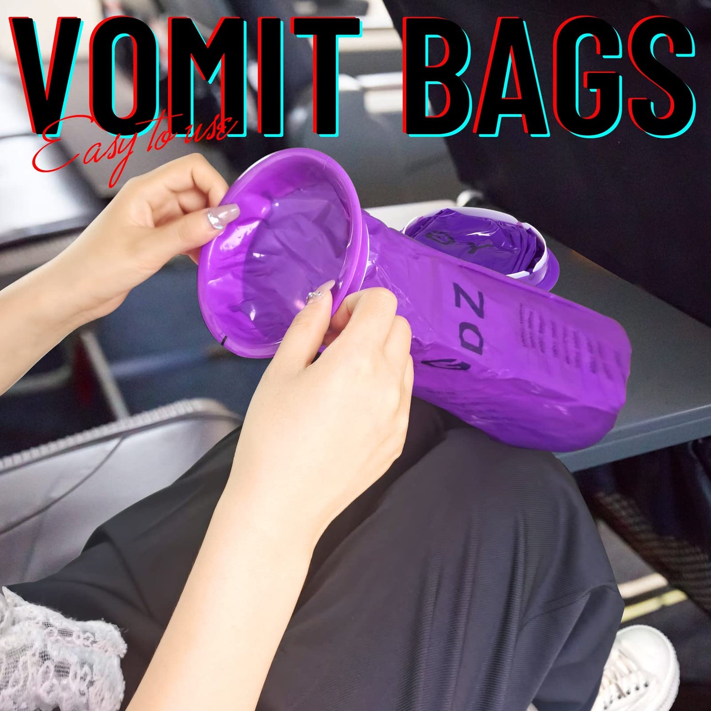 YGDZ Barf Bags 15 Pack – Disposable Emesis Bags for Travel, Car & Aircraft | Purple