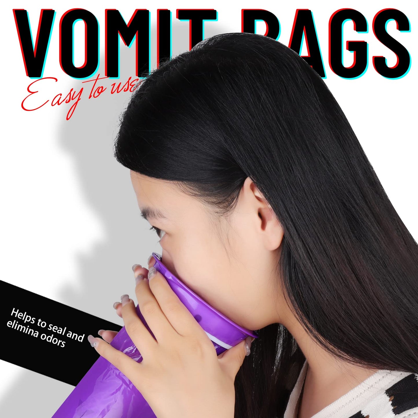 YGDZ Barf Bags 15 Pack – Disposable Emesis Bags for Travel, Car & Aircraft | Purple