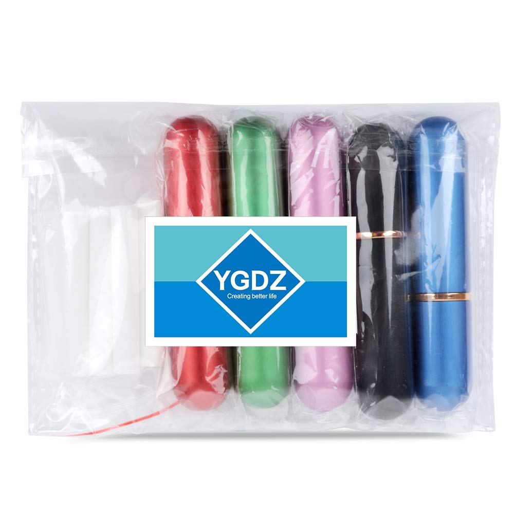 YGDZ Essential Oil Inhaler 5pcs – Refillable Nasal Inhaler Tubes (10 Wicks)