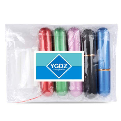 YGDZ Essential Oil Inhaler 5pcs – Refillable Nasal Inhaler Tubes (10 Wicks)