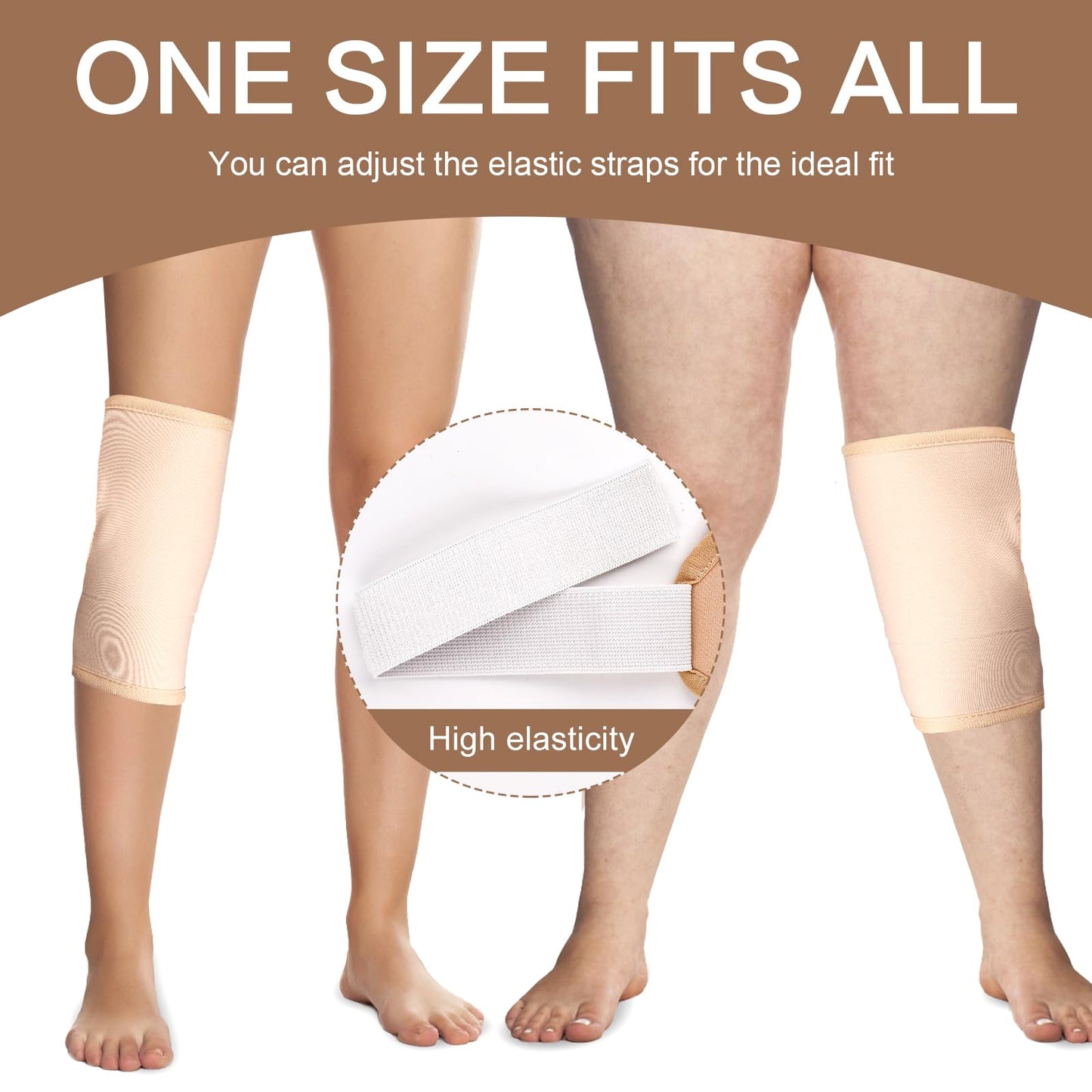 YHOVID 2 Pack Castor Oil Pack Wraps – Adjustable Organic Cotton Pads (Knee to Thigh)