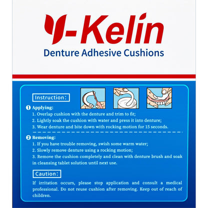 Y-Kelin Lower Denture Cushions – Adhesive-Free, 30 Strips