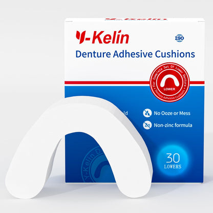 Y-Kelin Lower Denture Cushions – Adhesive-Free, 30 Strips