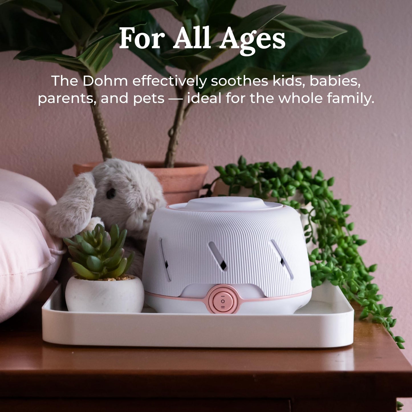 Yogasleep Dohm White & Pink — The Original White Noise Machine for Sleep, Baby Soothing & Office Privacy