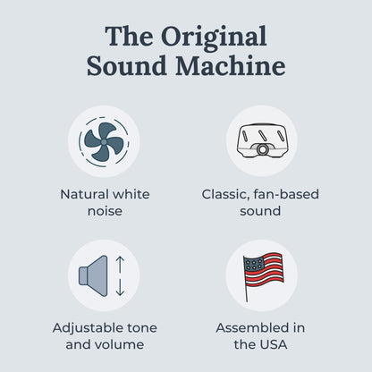 YOGASLEEP Dohm (White/Gray) & Travel Case — Original White Noise Machine for Sleep, Baby, Office | 2-Piece Set