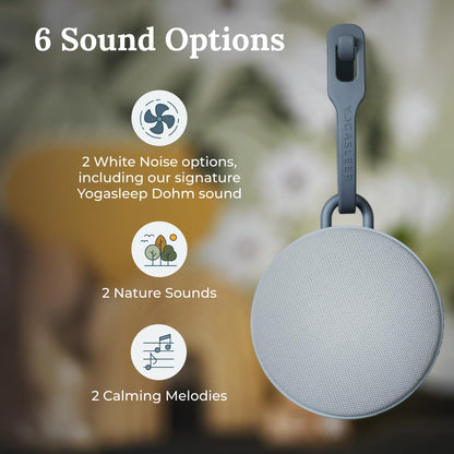 Yogasleep Hushh 2 Portable Sound Machine for Baby & Kids – Reinforced Clip, Night Light & 6 Soothing Sounds