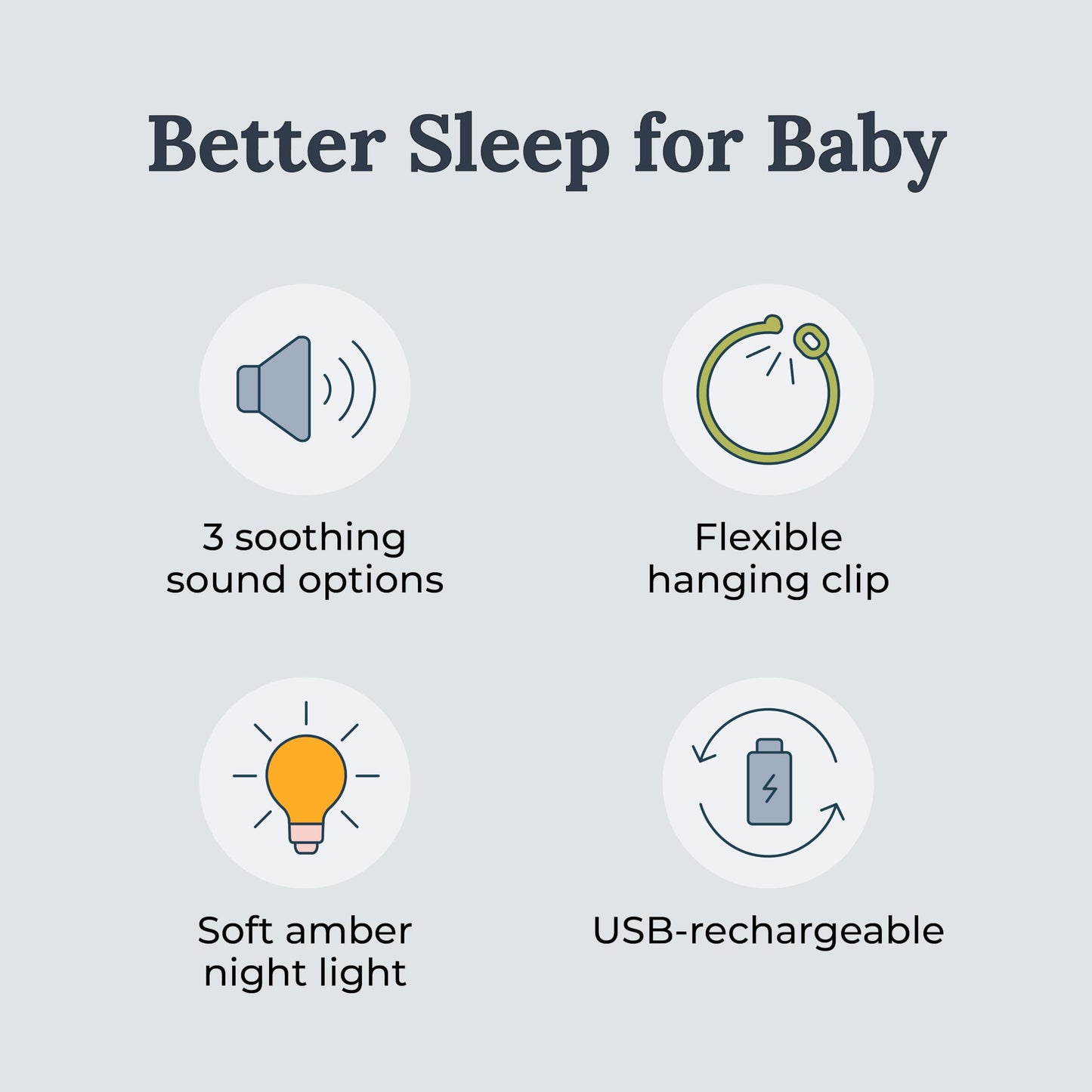 Yogasleep Hushh Portable White Noise Machine for Baby — 3 Soothing Sounds, Compact & USB-Rechargeable