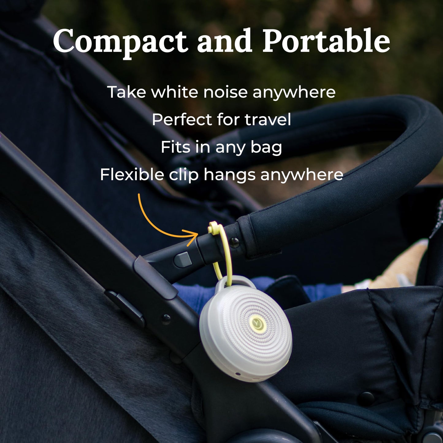 Yogasleep Hushh Portable White Noise Machine for Baby — 3 Soothing Sounds, Compact & USB-Rechargeable