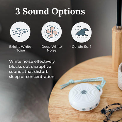 Yogasleep Rohm Portable White Noise Sound Machine + Travel Case – Grey
