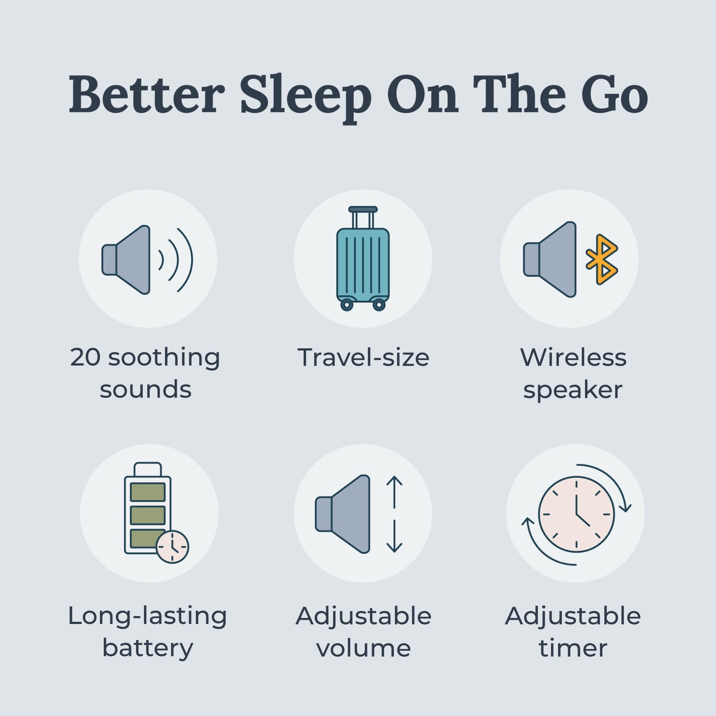 YOGASLEEP Rohm+ Travel White Noise Sound Machine Bluetooth Speaker