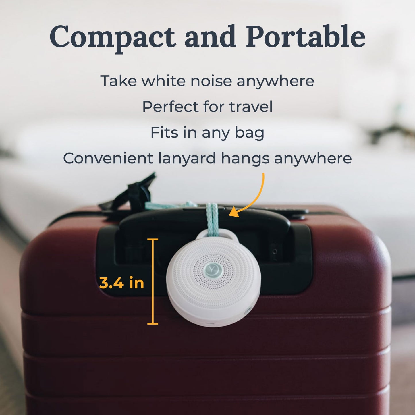 Yogasleep Rohm Portable White Noise Sound Machine + Travel Case – Grey