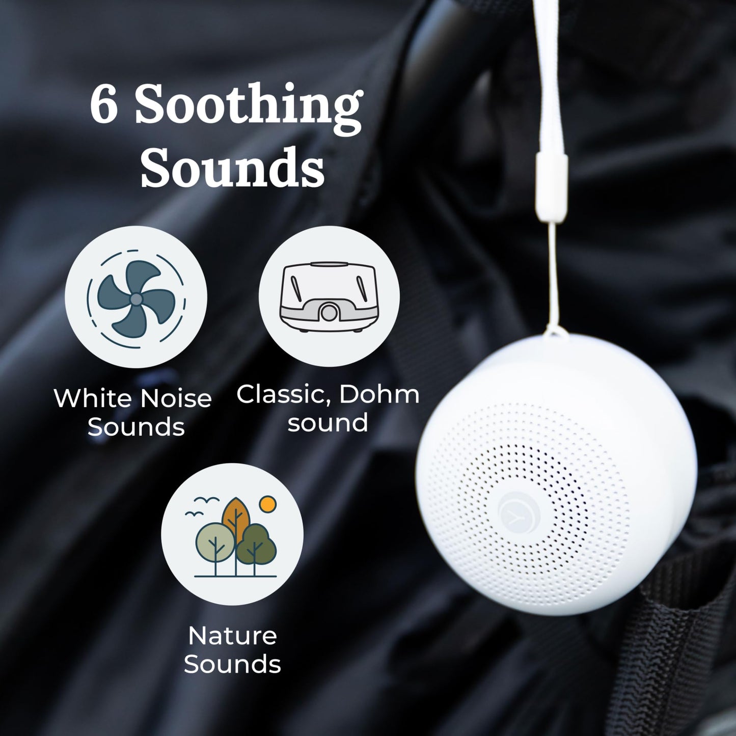Yogasleep Travel Mini Portable White Noise Sound Machine | 6 Sounds, Dimmable Night Light, USB Rechargeable