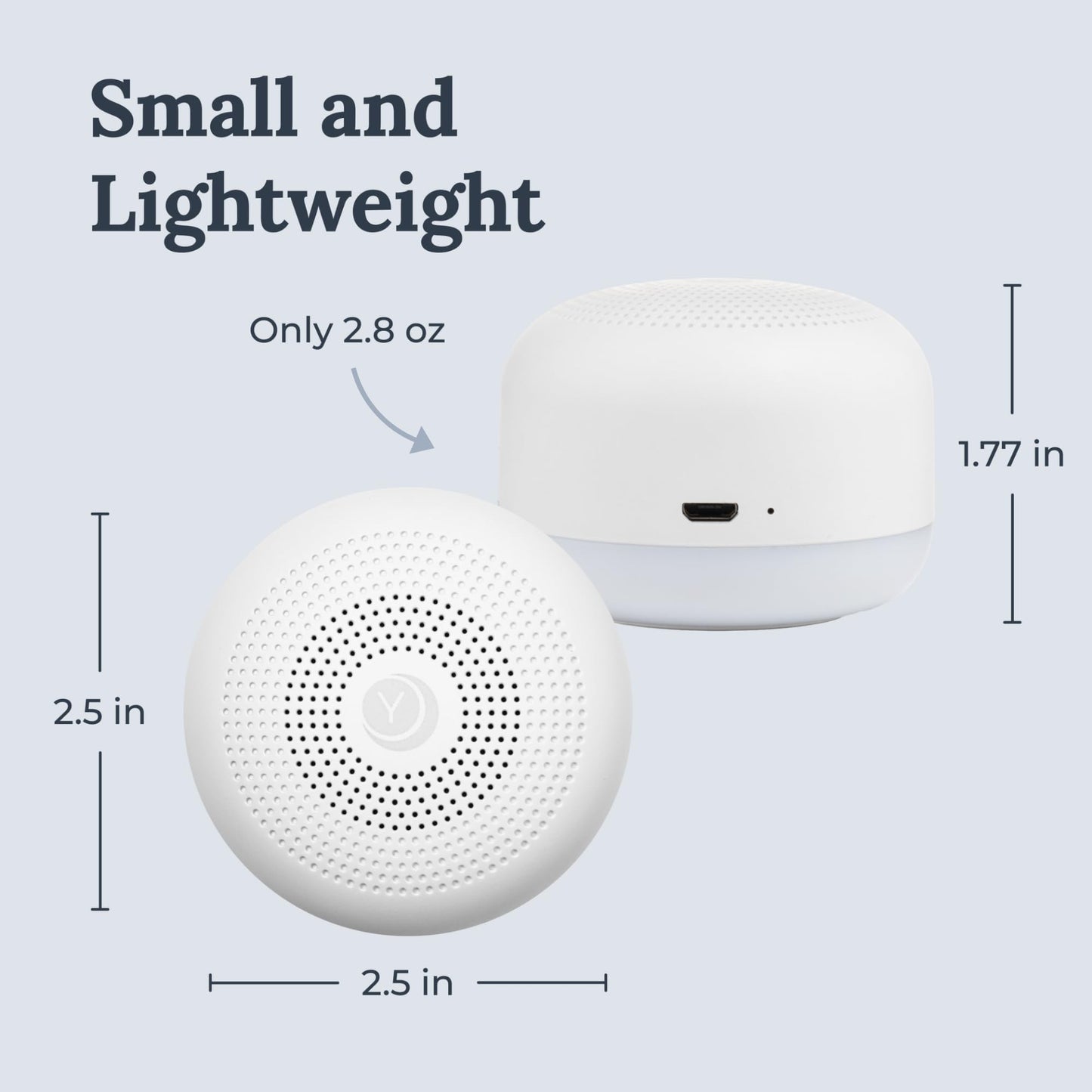 Yogasleep Travel Mini Portable White Noise Sound Machine | 6 Sounds, Dimmable Night Light, USB Rechargeable
