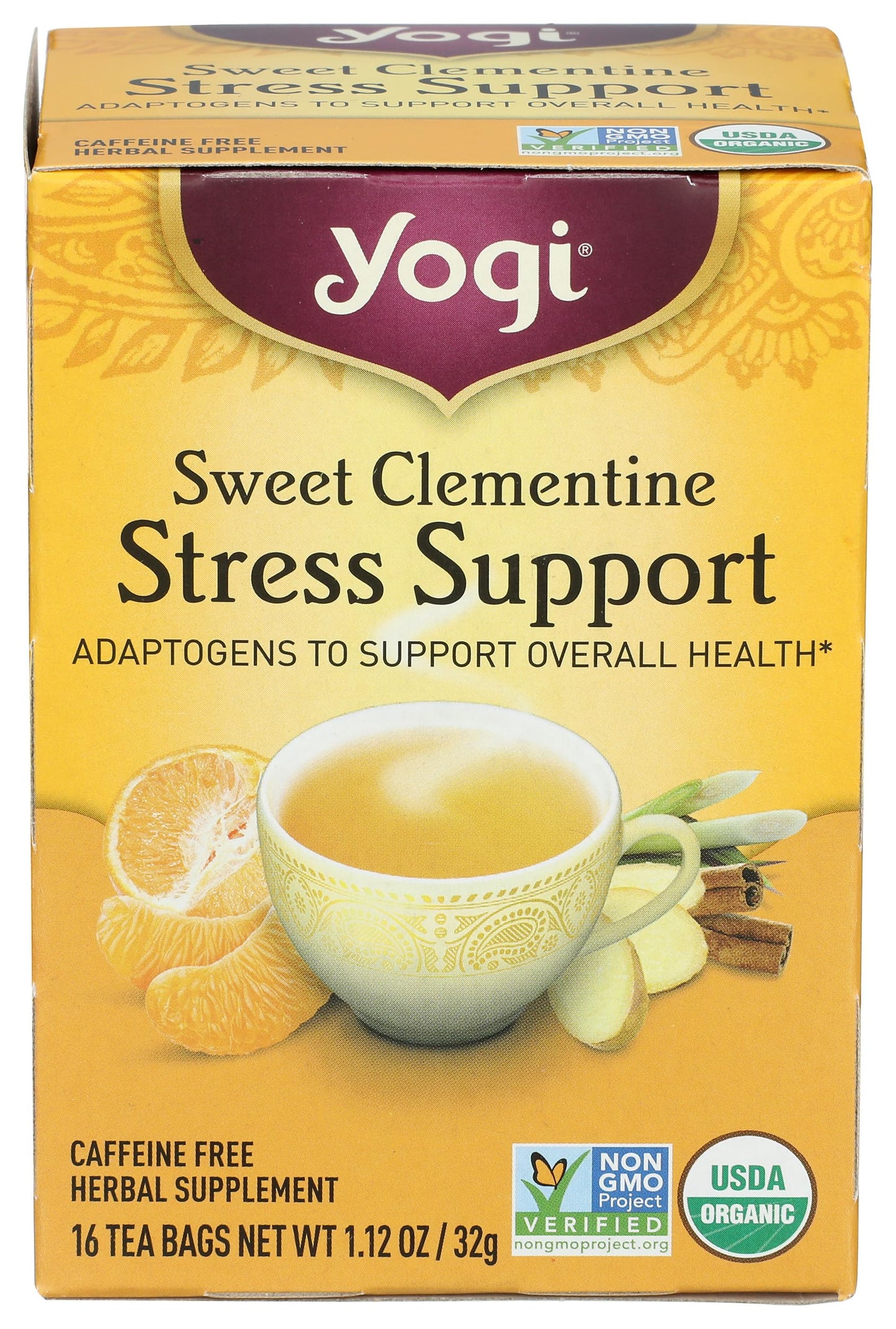 Yogi Tea Organic Sweet Clementine Stress Support – 16 Count