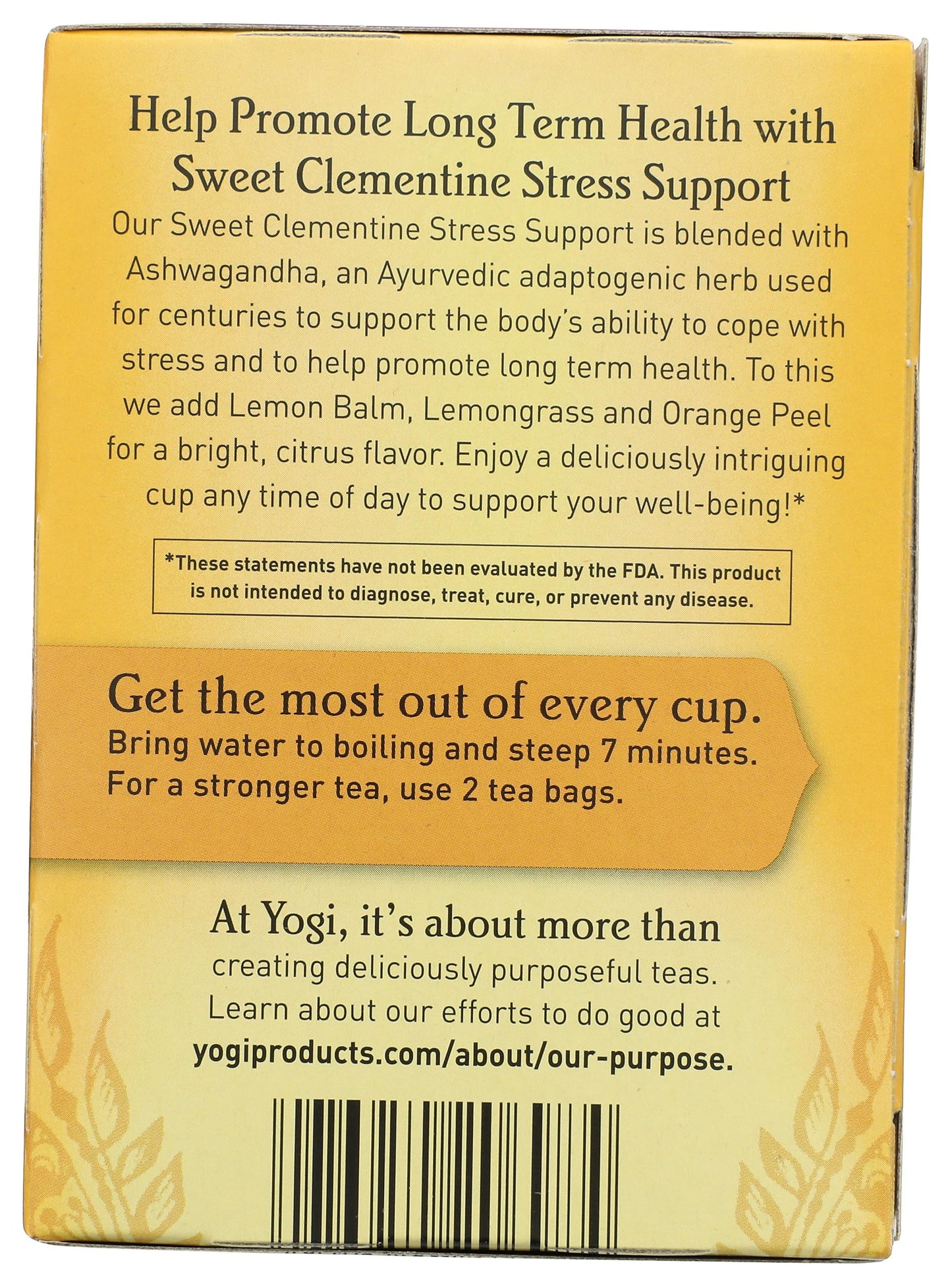 Yogi Tea Organic Sweet Clementine Stress Support – 16 Count