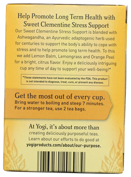 Yogi Tea Organic Sweet Clementine Stress Support – 16 Count