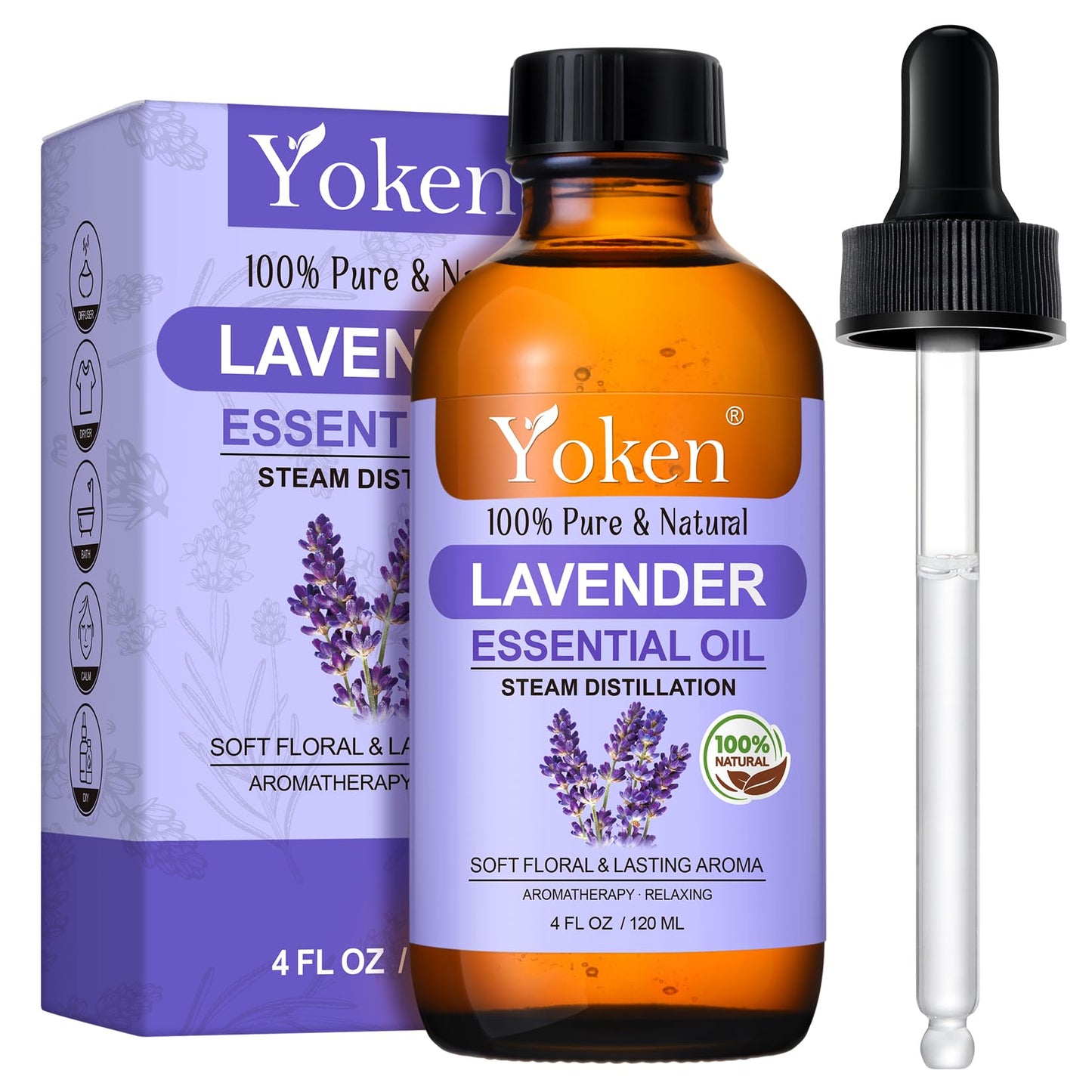 Yoken Lavender Essential Oil - 4 oz | 100% Pure & Natural, Premium Grade