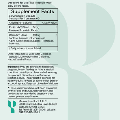 Yoli® Enzyme – Digestive Enzymes & Gut Health Supplement (60 Count)