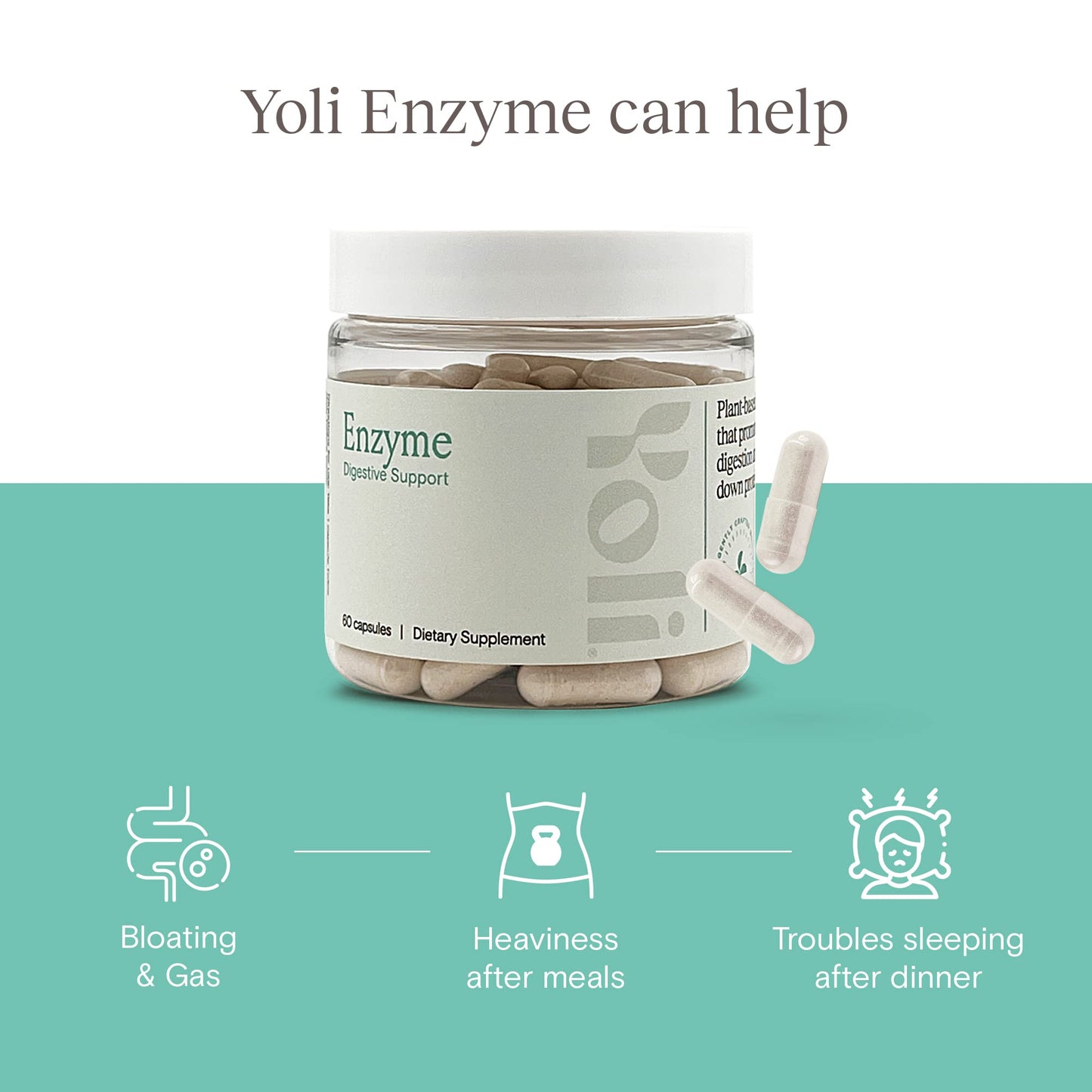 Yoli® Enzyme – Digestive Enzymes & Gut Health Supplement (60 Count)