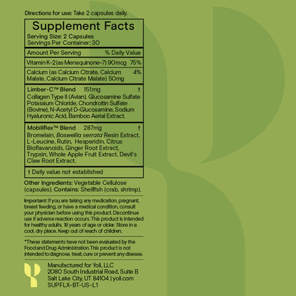 Yoli® Flex – Joint Support Supplement with Glucosamine, Chondroitin & Vitamin K2