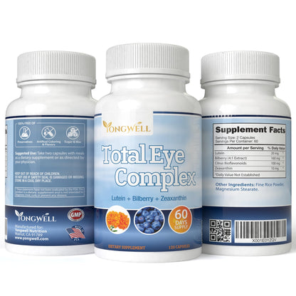 YongWell Total Eye Complex - Lutein, Bilberry & Zeaxanthin | 120 Capsules