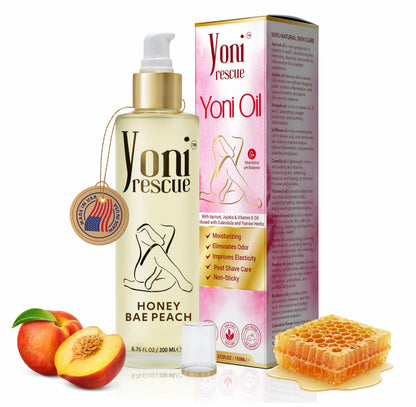 Yoni Rescue Peach Oil – All-Natural Feminine Care with Apricot, Jojoba & Vitamin E | pH Balance & Odor Control | 6.76 oz