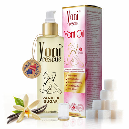 Yoni Rescue Yoni Oil for Women – Vanilla with Apricot, Jojoba & Vitamin E | USA Made 6.76 oz
